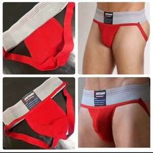 SafeTgard Men Jockstrap Red athletic supporter Cool Jockstrap underwear for Men